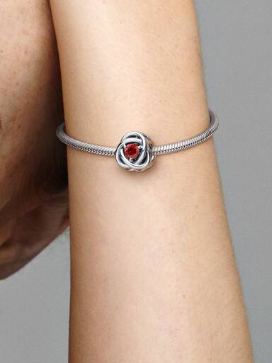 True Red Eternity Circle Charm