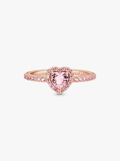 Sparkling Elevated Heart Ring