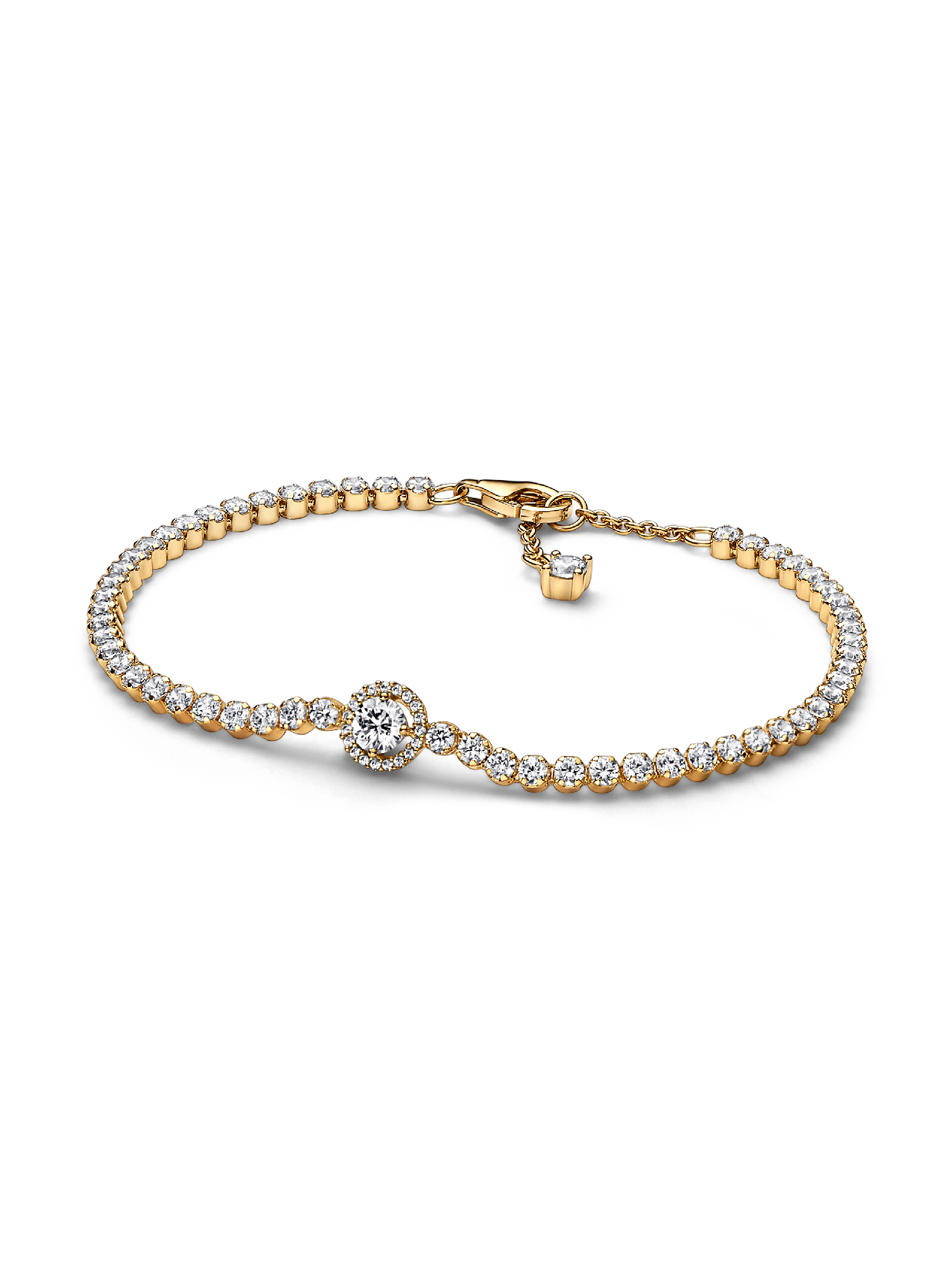 Sparkling Halo Tennis Bracelet