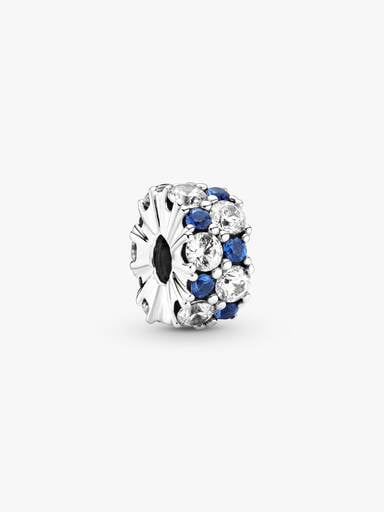 Clear & Blue Sparkling Clip Charm