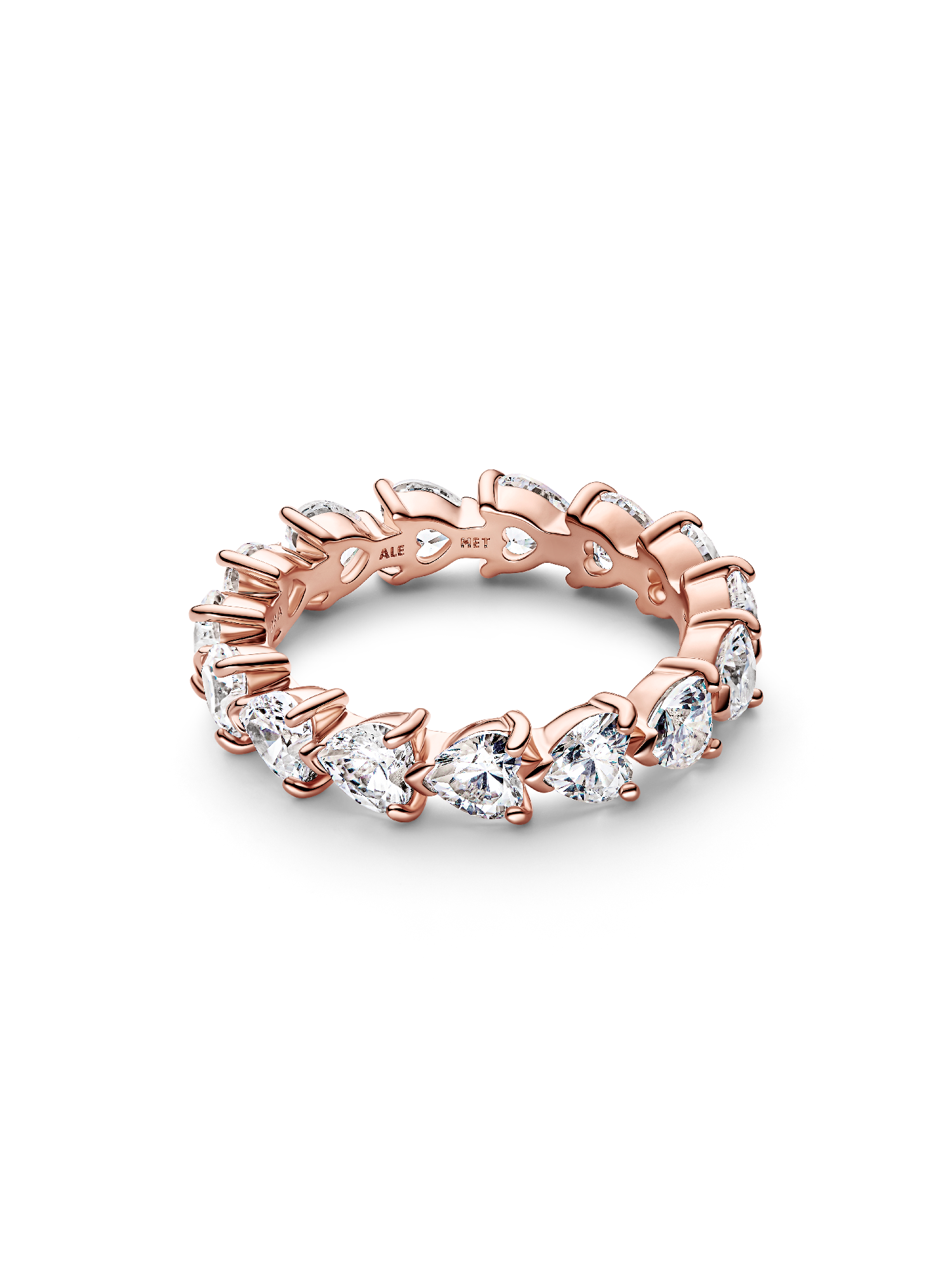 Band of Clear Hearts Ring | ローズゴールドプレーティング | パンドラ'