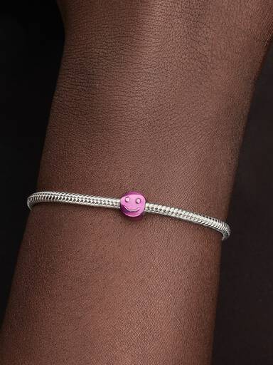 Pink Happy Face Mini Charm