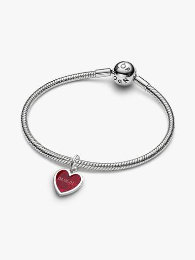 Engravable Blue Heart Dangle Charm
