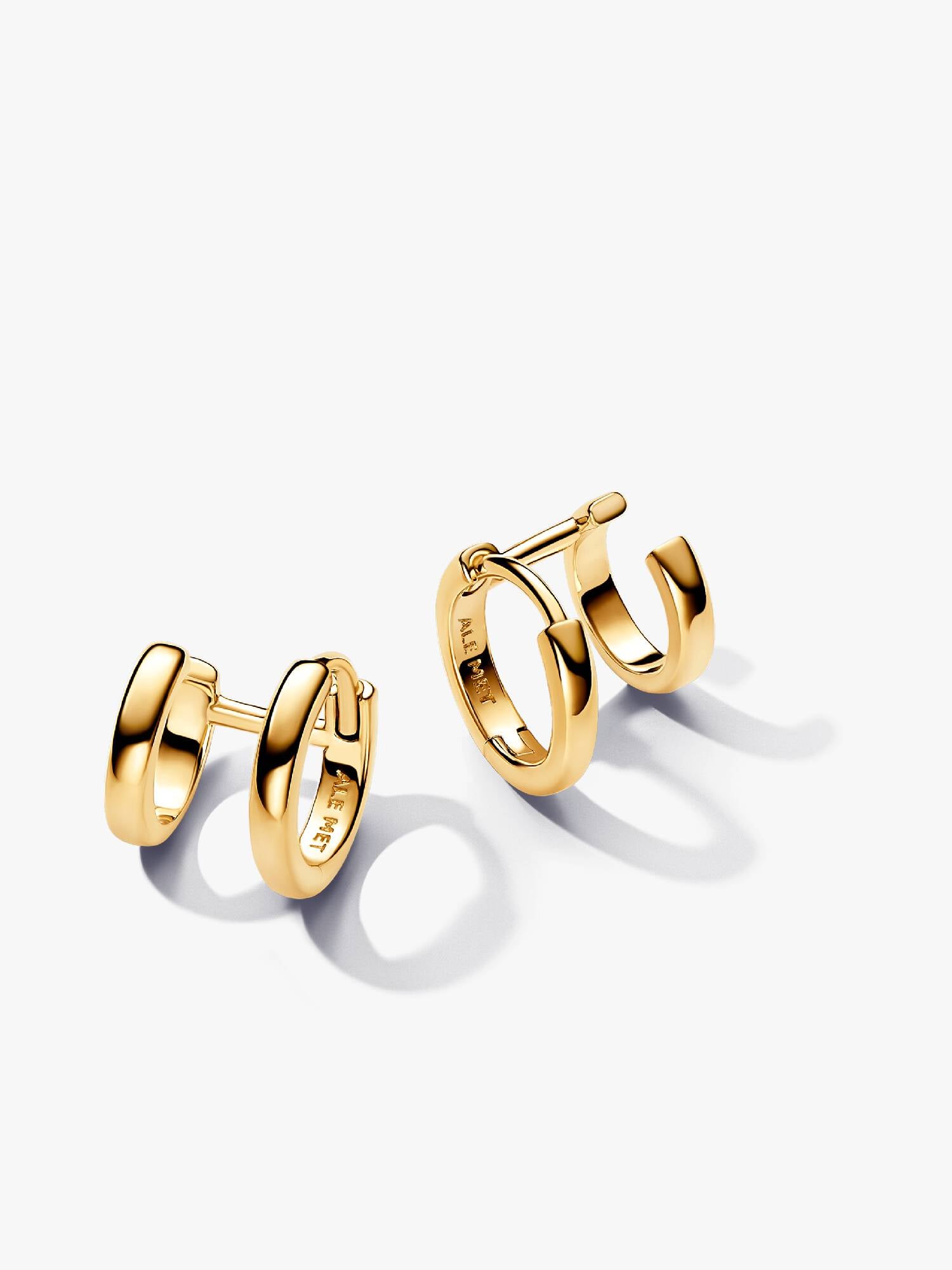 Double Huggie Hoop Earrings