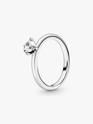 Clear Heart Solitaire リング