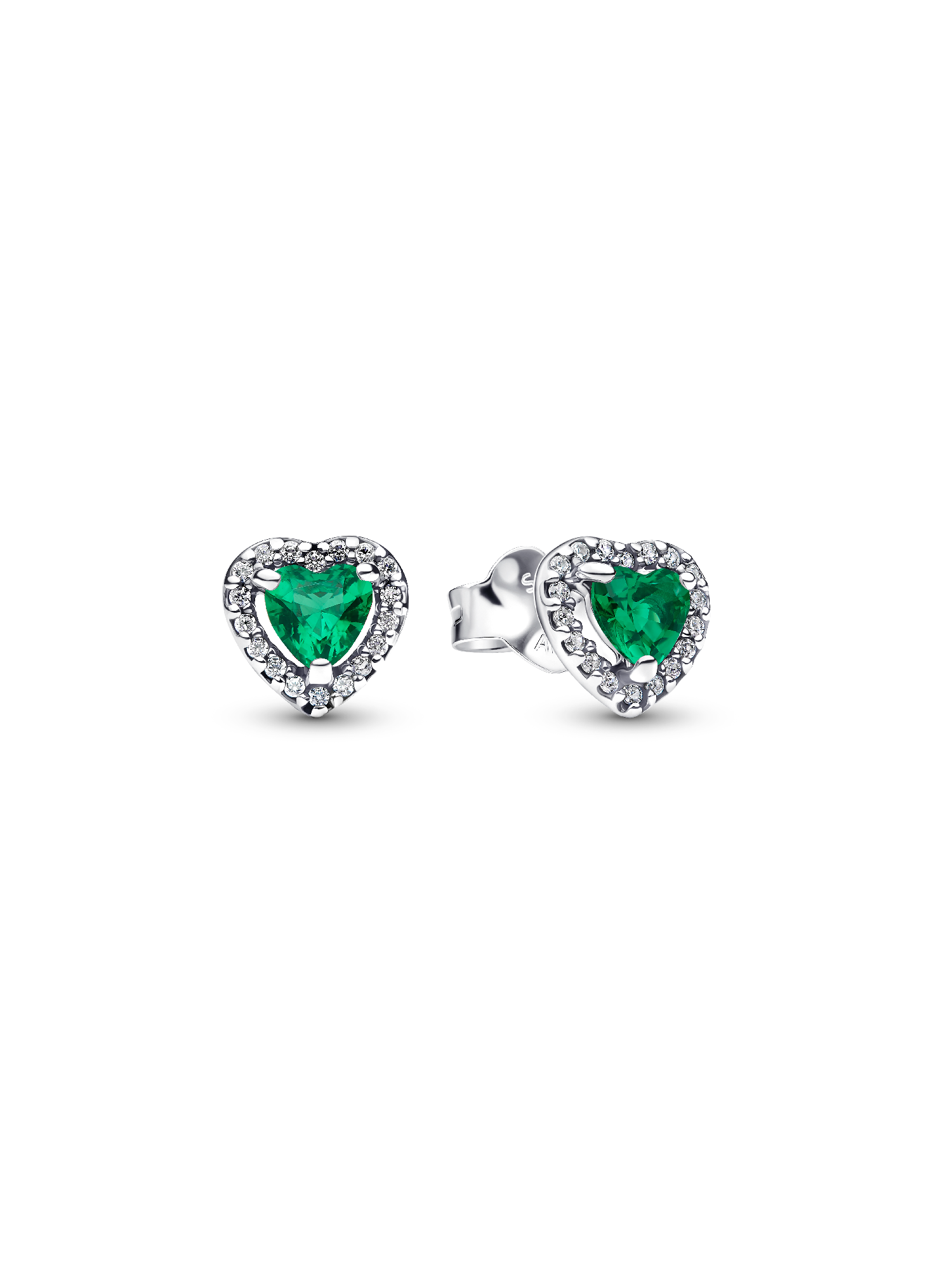 Elevated Green Heart Stud Earrings