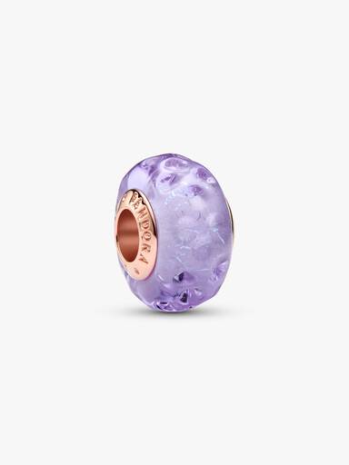 Wavy Lavender Murano Glass Charm