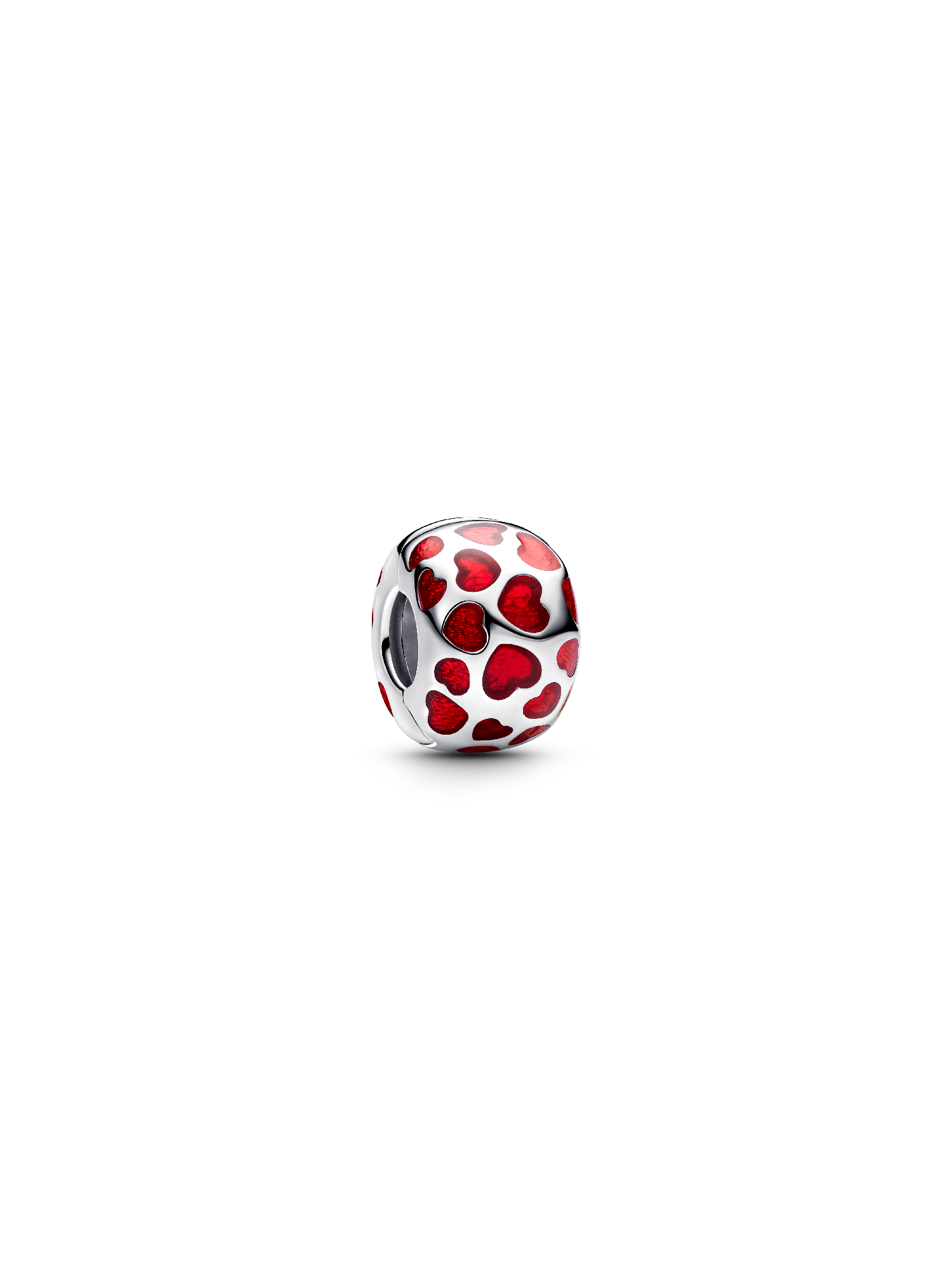 Hearts Round Clip Charm | スターリングシルバー | パンドラ'