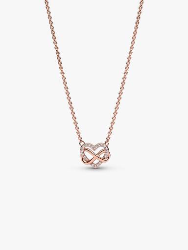 Sparkling Infinity Heart Collier Necklace
