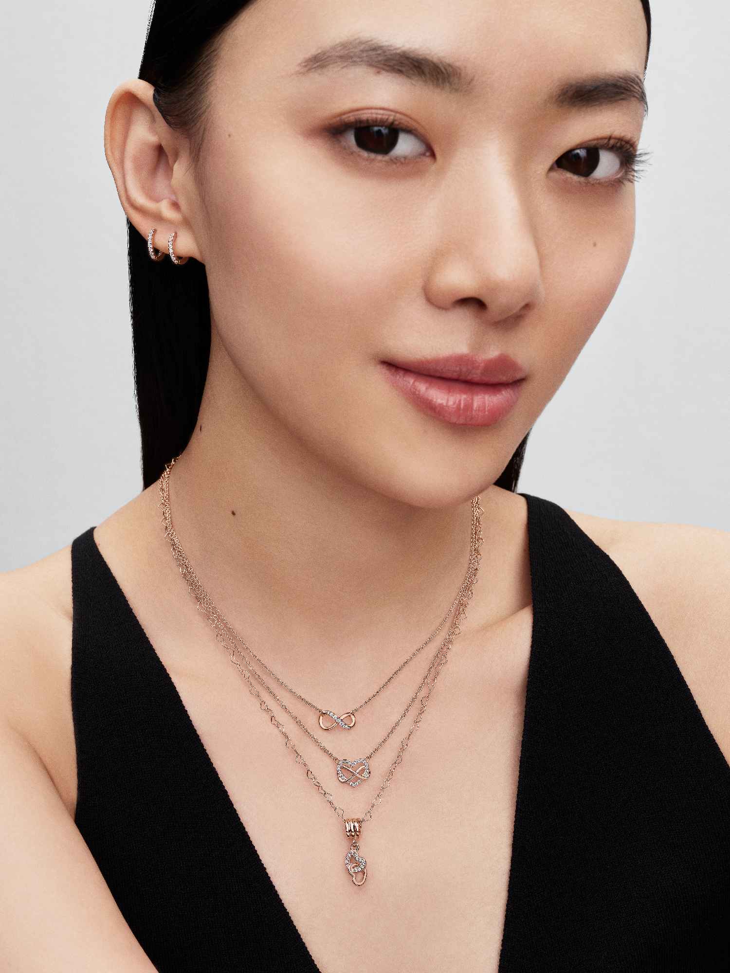 Sparkling Infinity Collier Necklace | ローズゴールドプレーティング