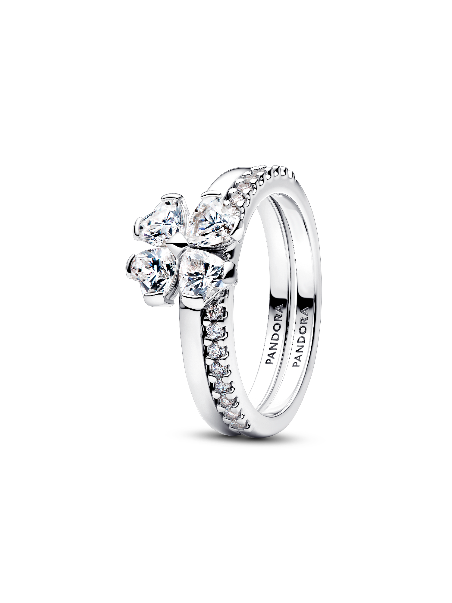 Sparkling Lucky Clover Splittable Ring | スターリングシルバー