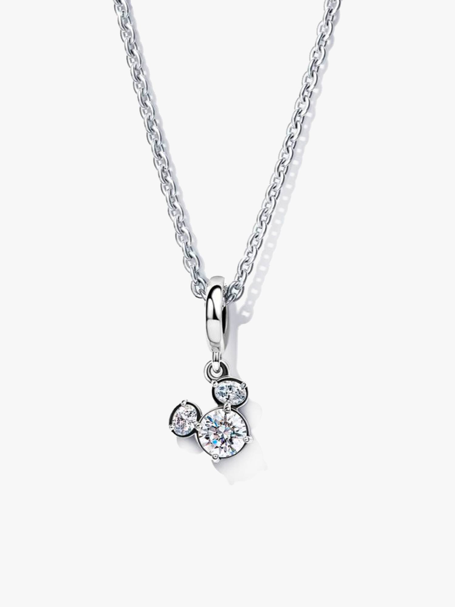 Disney Mickey Mouse Sparkling Head Silhouette Pendant Necklace Set