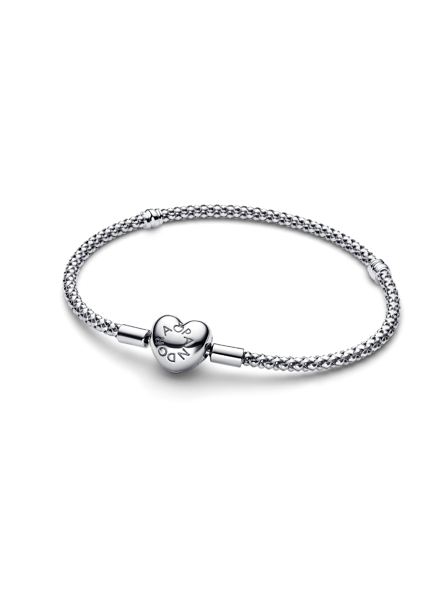Heart Clasp Studded Chain Bracelet | スターリングシルバー | パンドラ'