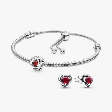 July Crystal Birthstone Charm and Earring Gift Set