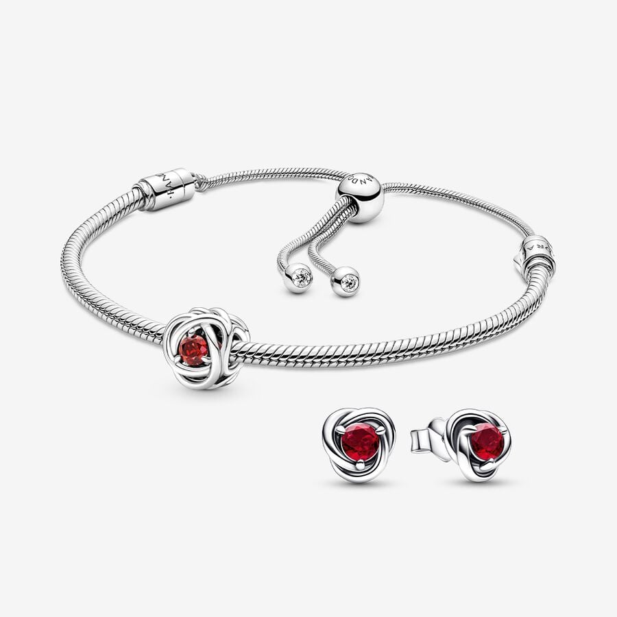 July Crystal Birthstone Charm and Earring Gift Set image number 0