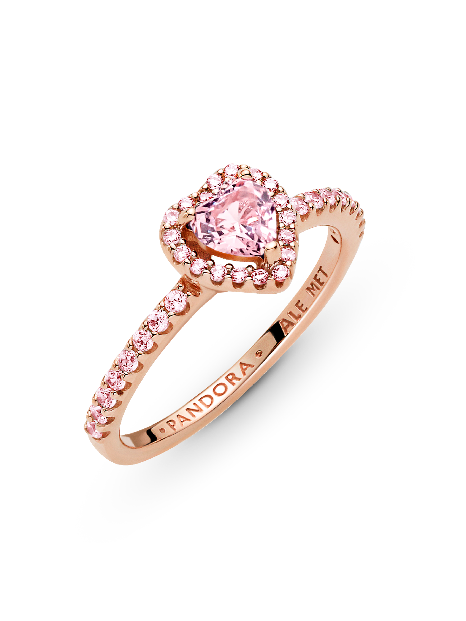 Sparkling Elevated Heart Ring | ローズゴールドプレーティング