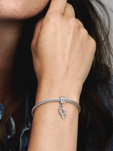 Interlocking Hearts Dangle Charm