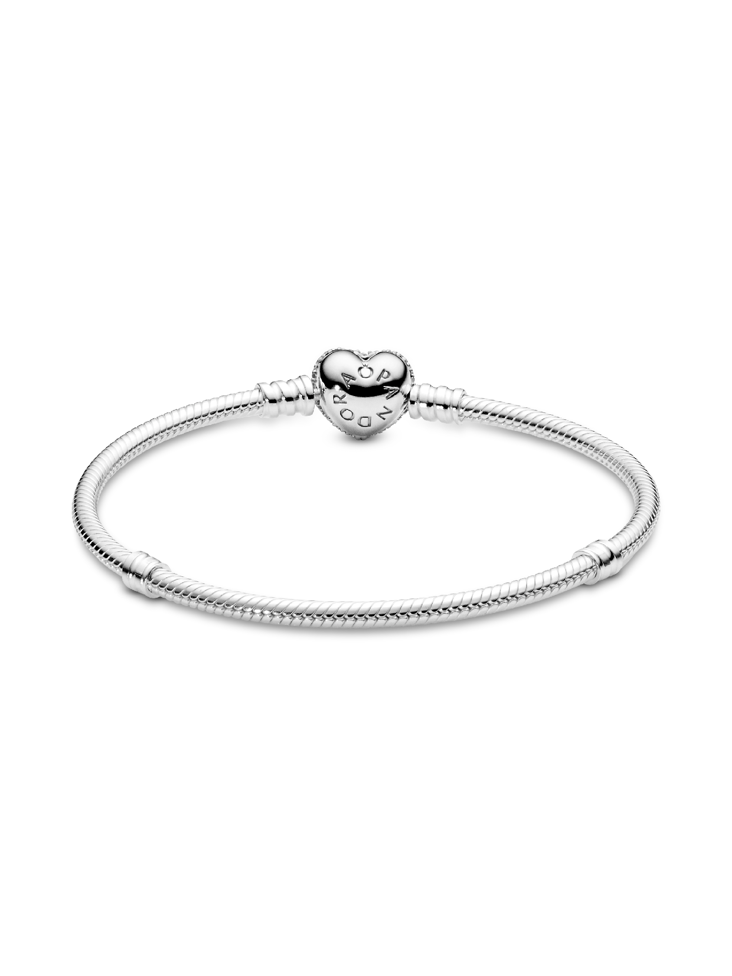 Sparkling Heart & Snake Chain Bracelet | スターリングシルバー