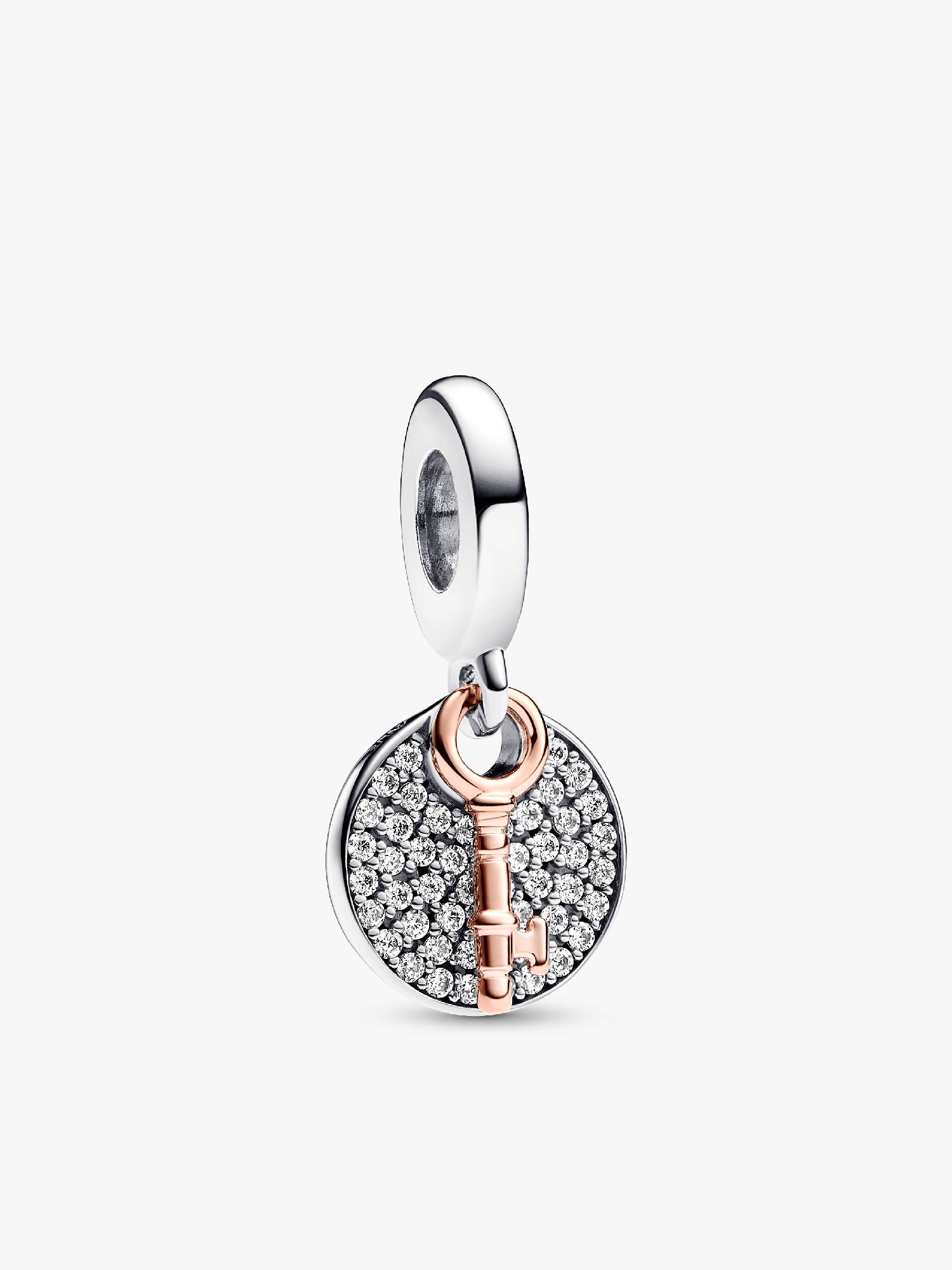 Two-tone Key to Happiness Double Dangle Charm