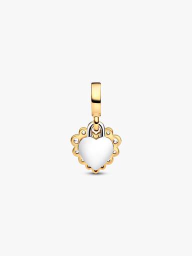 Sparkling Heart Double Dangle Charm