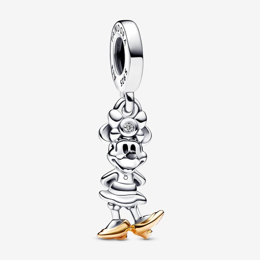 Disney 100th Anniversary Minnie Mouse Lab-created Diamond Dangle Charm image number 0