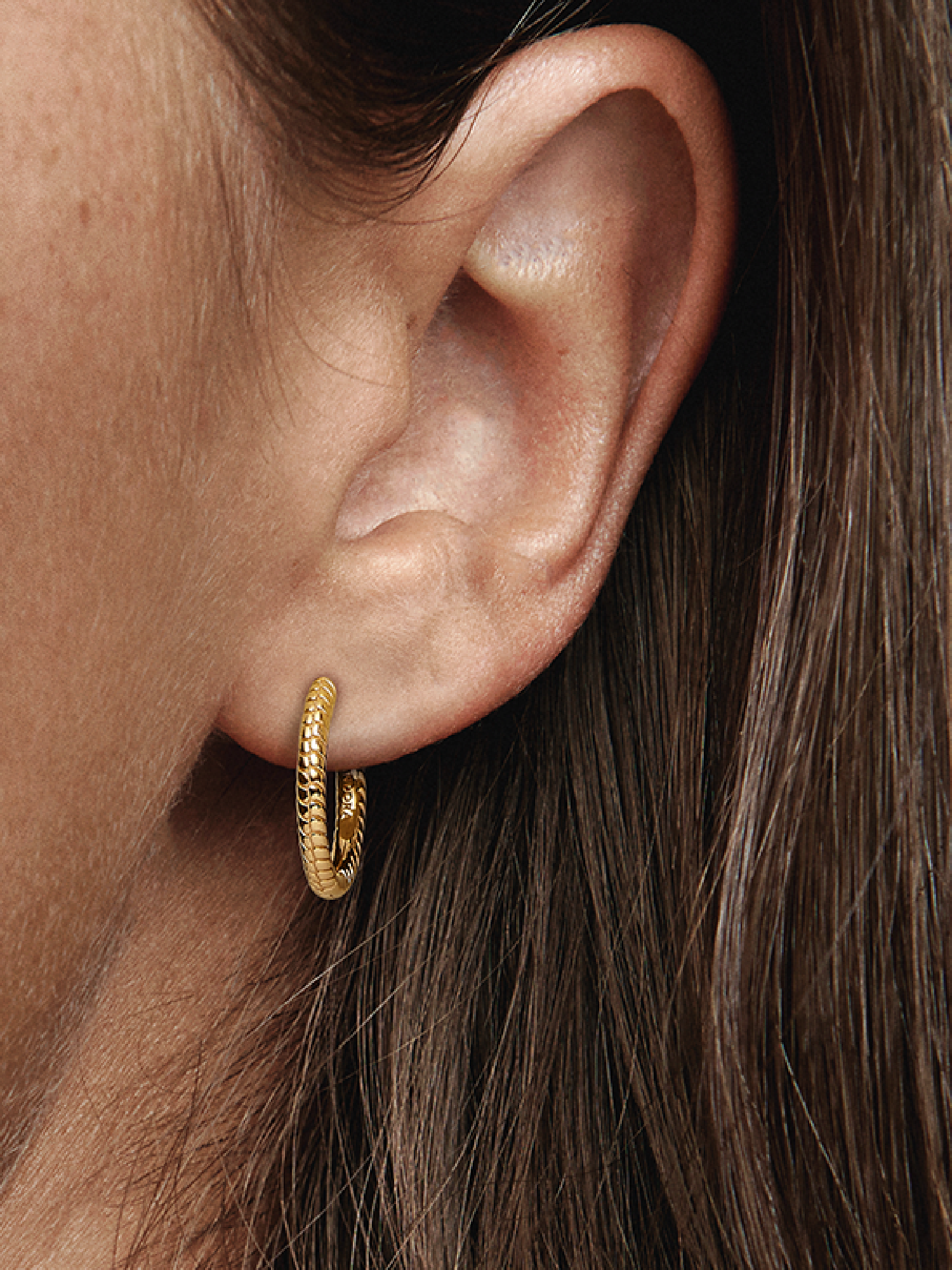 Pandora Moments Small Charm Hoop Earrings | ゴールドプレーティング
