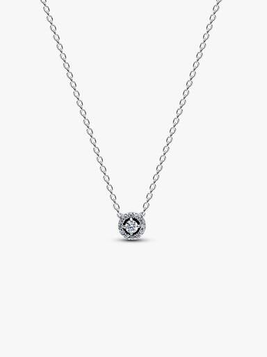 Round Pavé Halo Collier Necklace