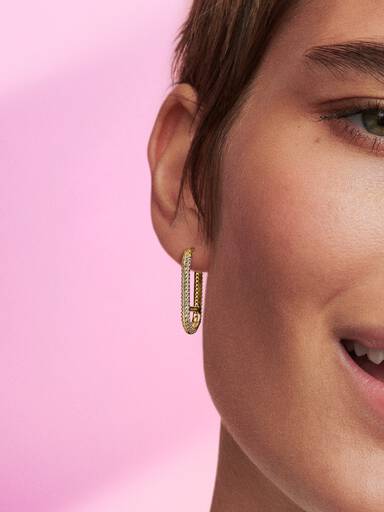 Extended Pavé Link Single Earring