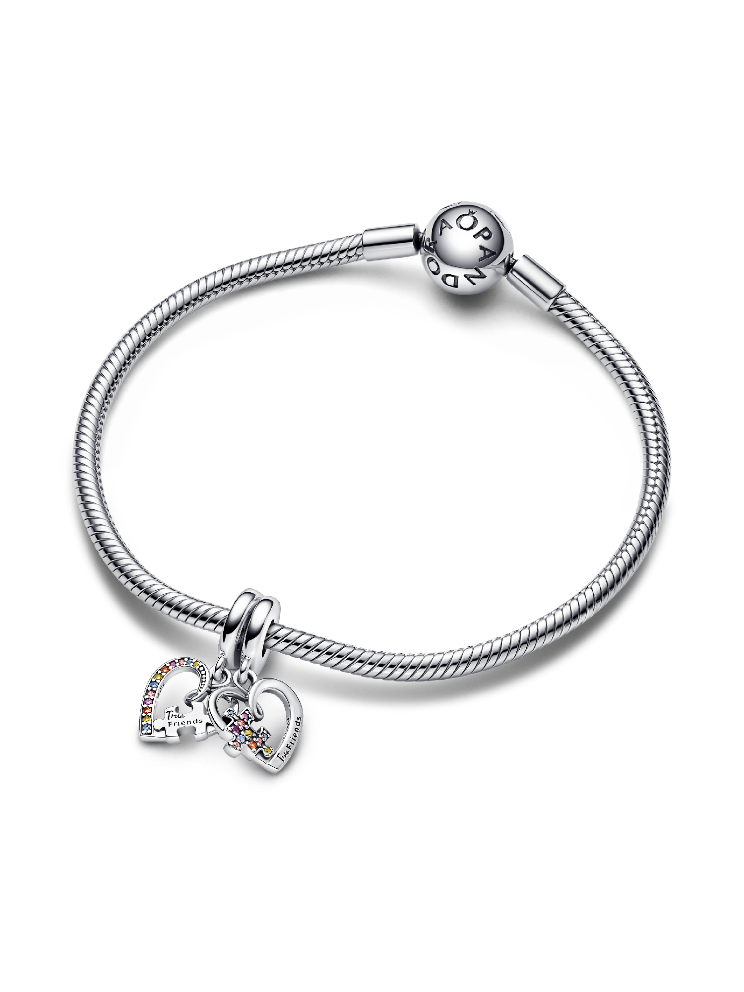 Puzzle Piece Hearts Splittable Friendship Dangle Charm