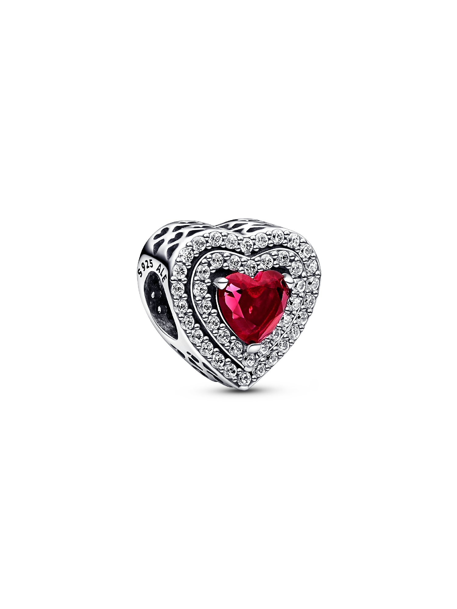 Sparkling Levelled Heart Charm | スターリングシルバー | パンドラ'