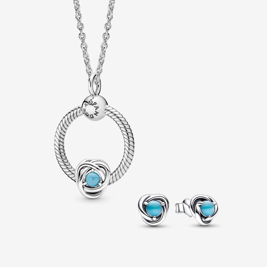 December Birthstone Necklace Charm and Earring Gift Set image number 0