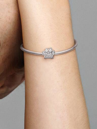 Sparkling Paw Print Charm
