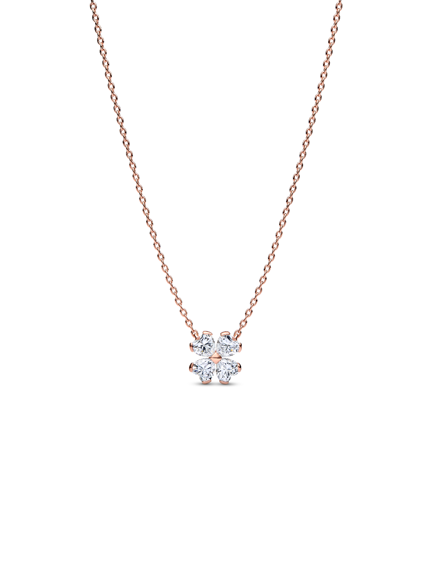 Sparkling Lucky Clover Pendant Necklace