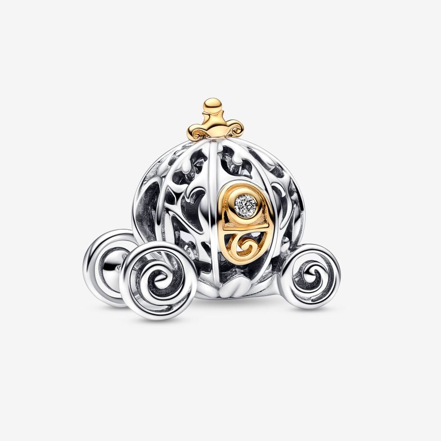 Disney 100th Anniversary Cinderella's Enchanted Carriage Lab-created Diamond Charm image number 0