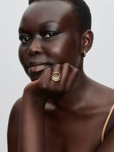 Organically Shaped Stone-Set Statement Ring