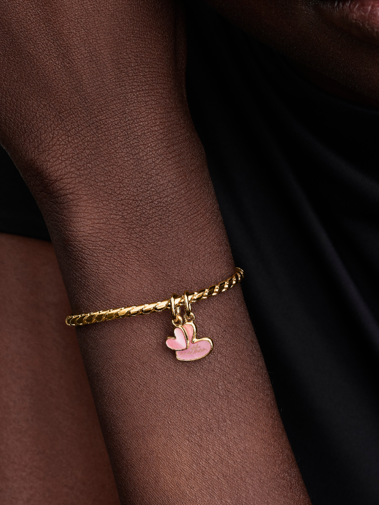 Pink Mother & Daughter Splittable Dangle Charm | ゴールドプレー