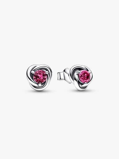 Pink Eternity Circle Stud Earrings