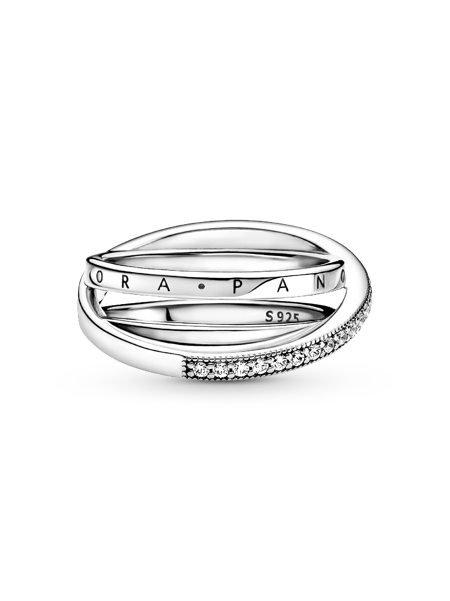 Crossover Pavé Triple Band Ring | スターリングシルバー | パンドラ