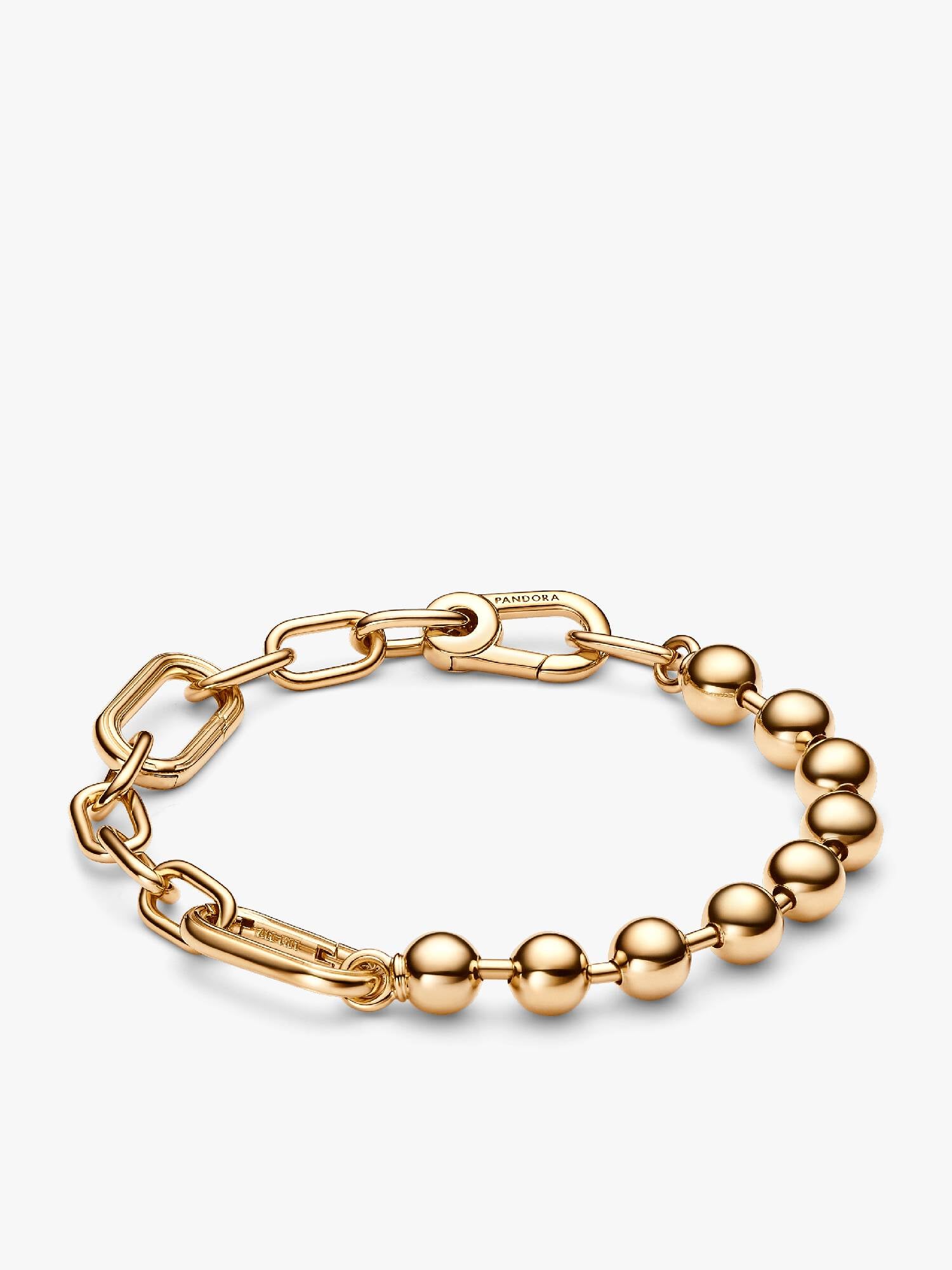 Metal Bead & Link Chain Bracelet