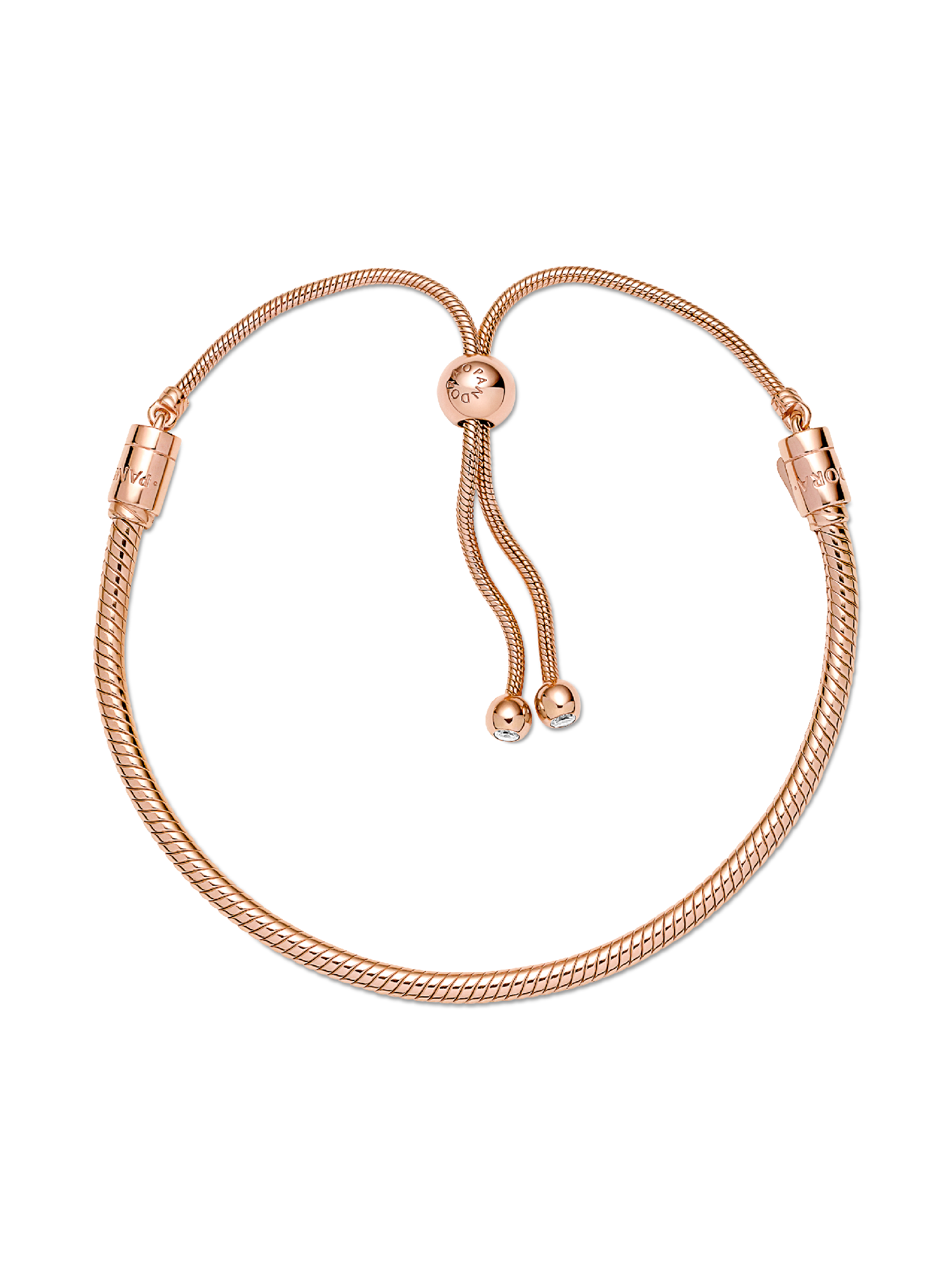 Pandora Moments Snake Chain Slider Bracelet | ローズゴールドプレー 
