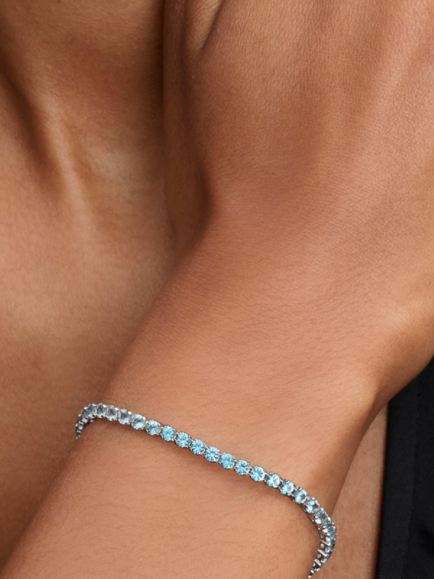 Sparkling Light Blue Tennis Bracelet | スターリングシルバー