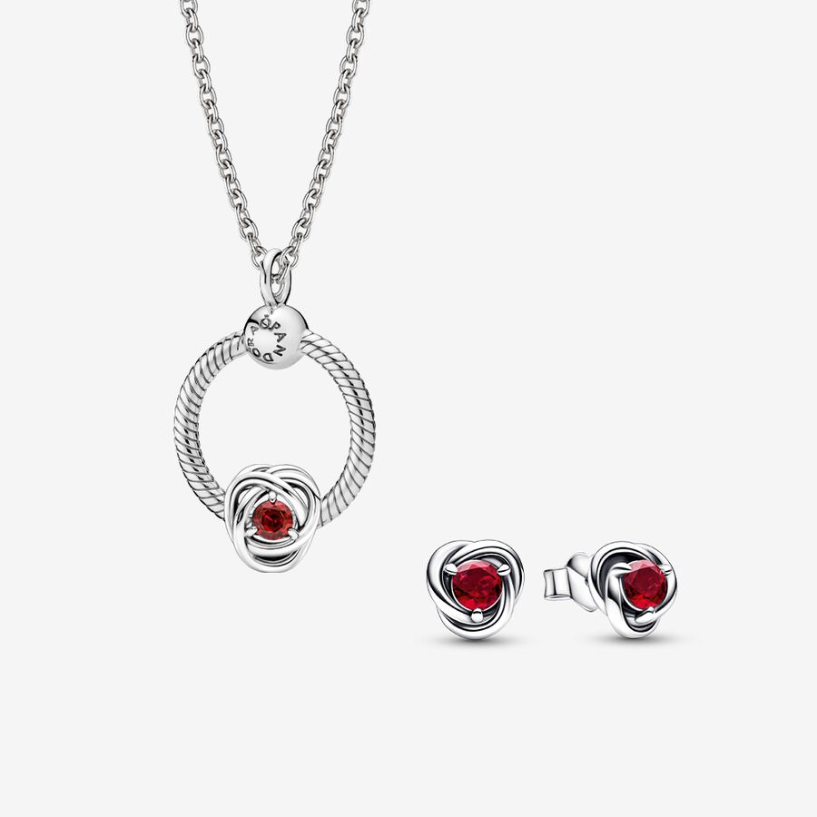 July Crystal Birthstone Necklace and Earring Gift Set image number 0