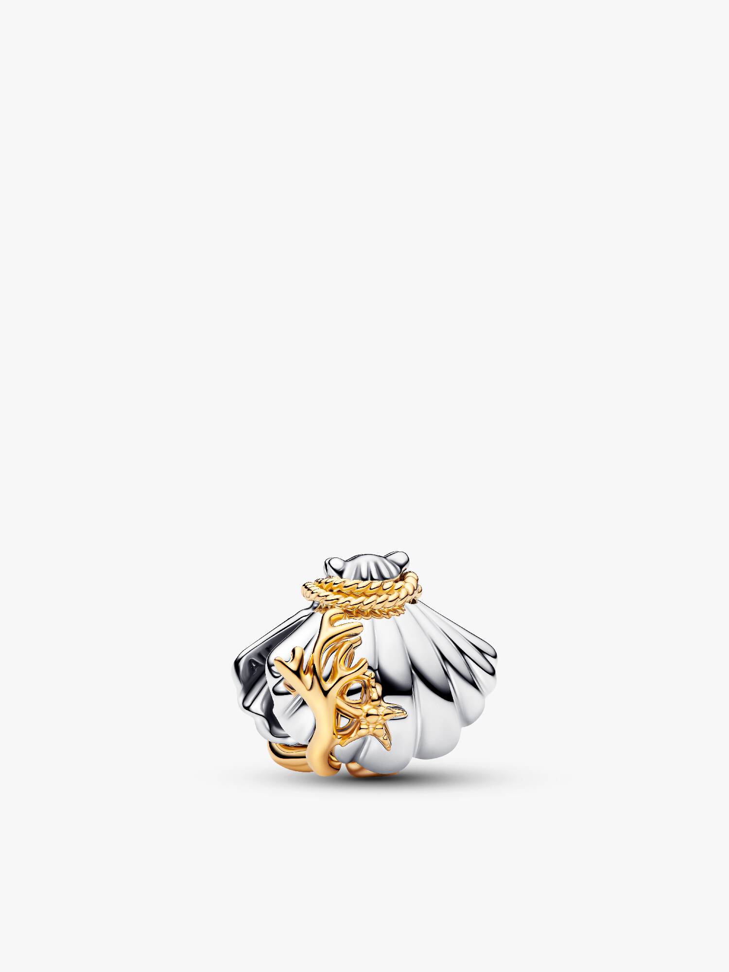 Disney Princesses Ariel Shell Lab-Grown Diamond Two-Tone Charm