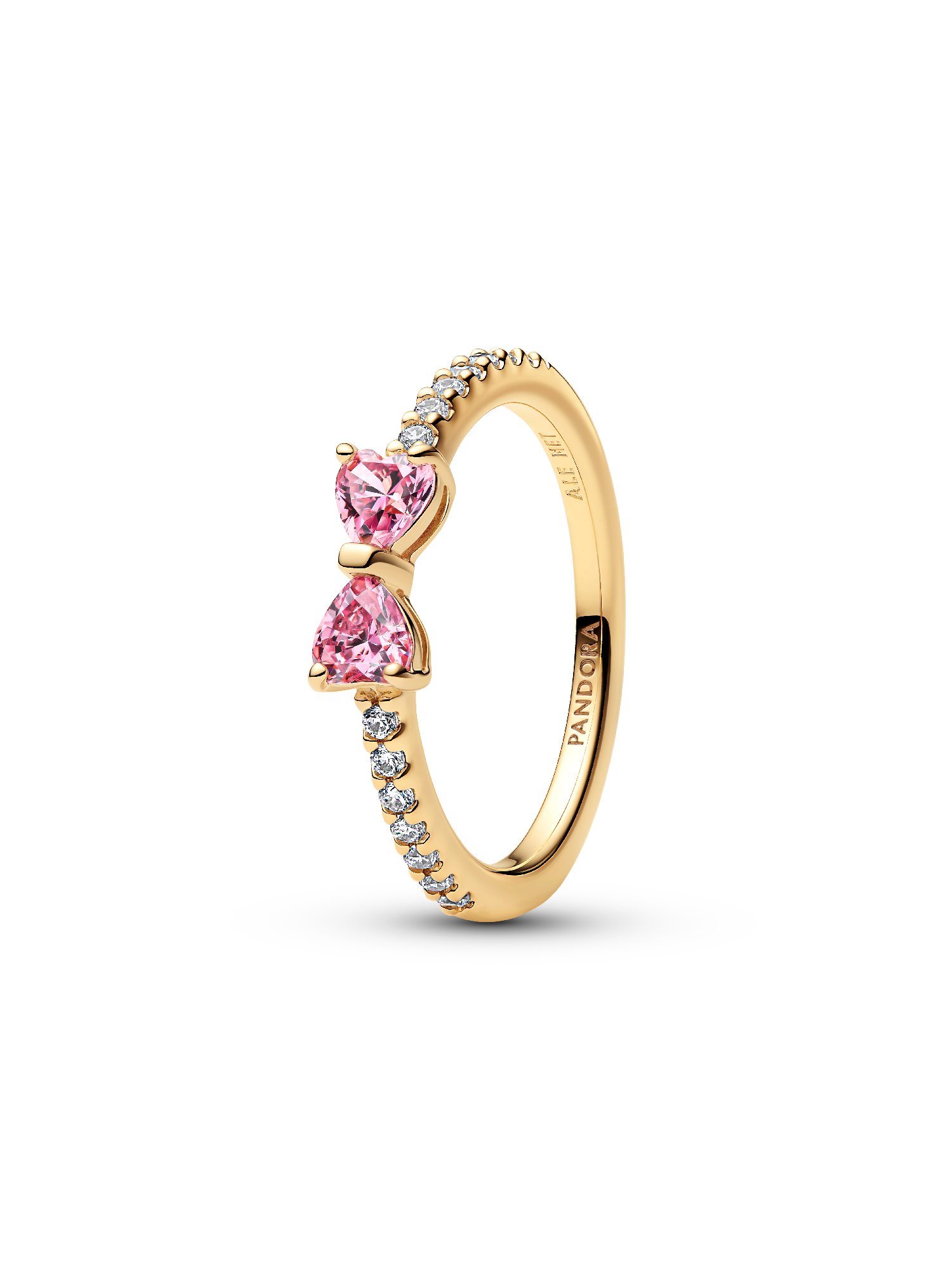 Sparkling Pink Bow Ring | ゴールドプレーティング | パンドラ'