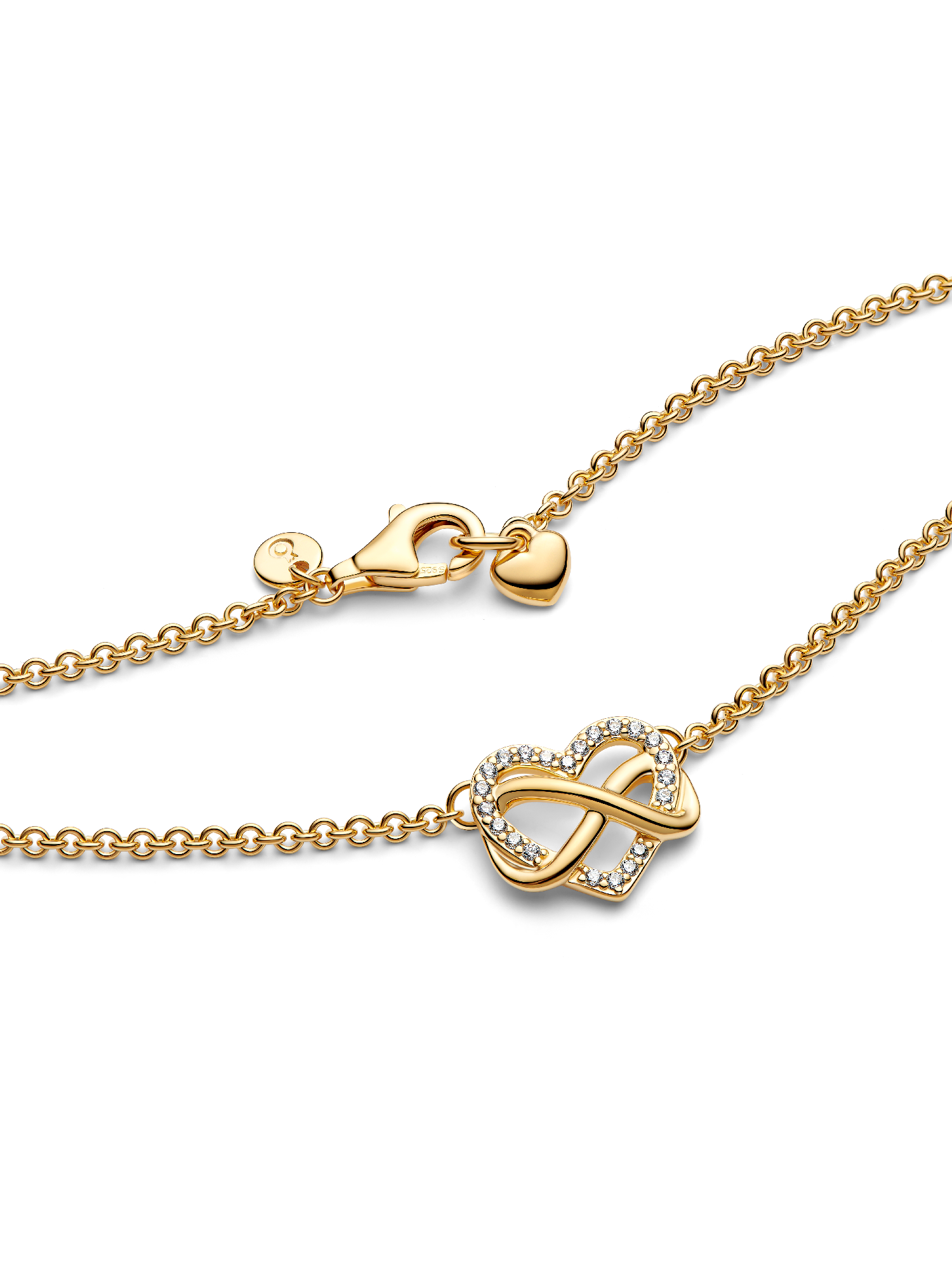Sparkling Infinity Heart Collier Necklace | ゴールドプレーティング 