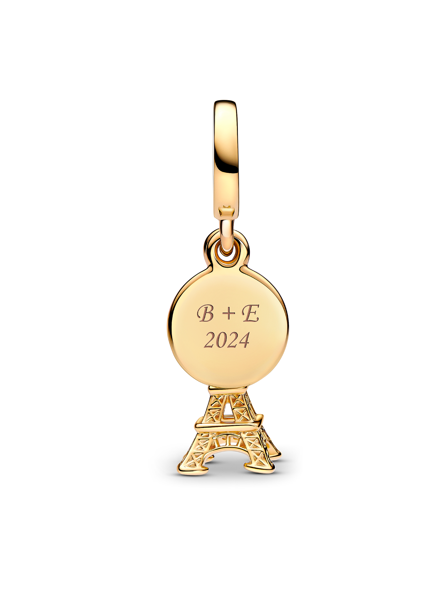 Paris Eiffel Tower Lab-Grown Diamond Engravable Double Dangle