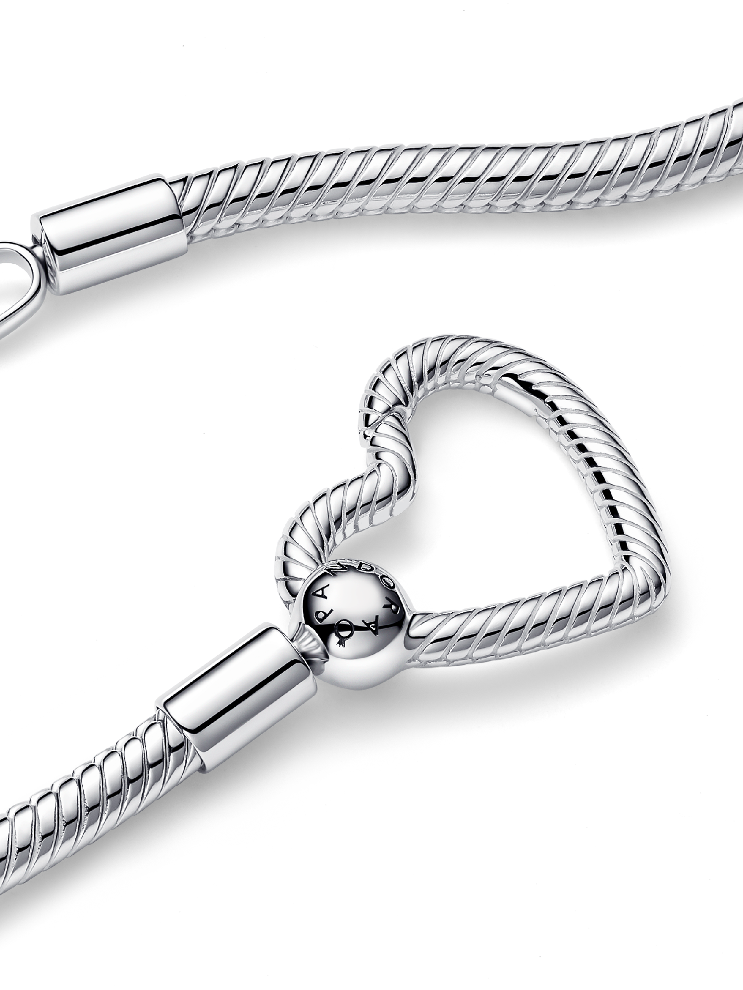 Heart Closure Snake Chain Necklace | スターリングシルバー | パンドラ'