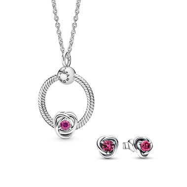 October Birthstone Necklace Charm and Earring Gift Set