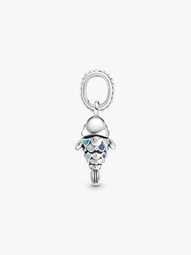 Blue Scaled Fish Dangle Charm
