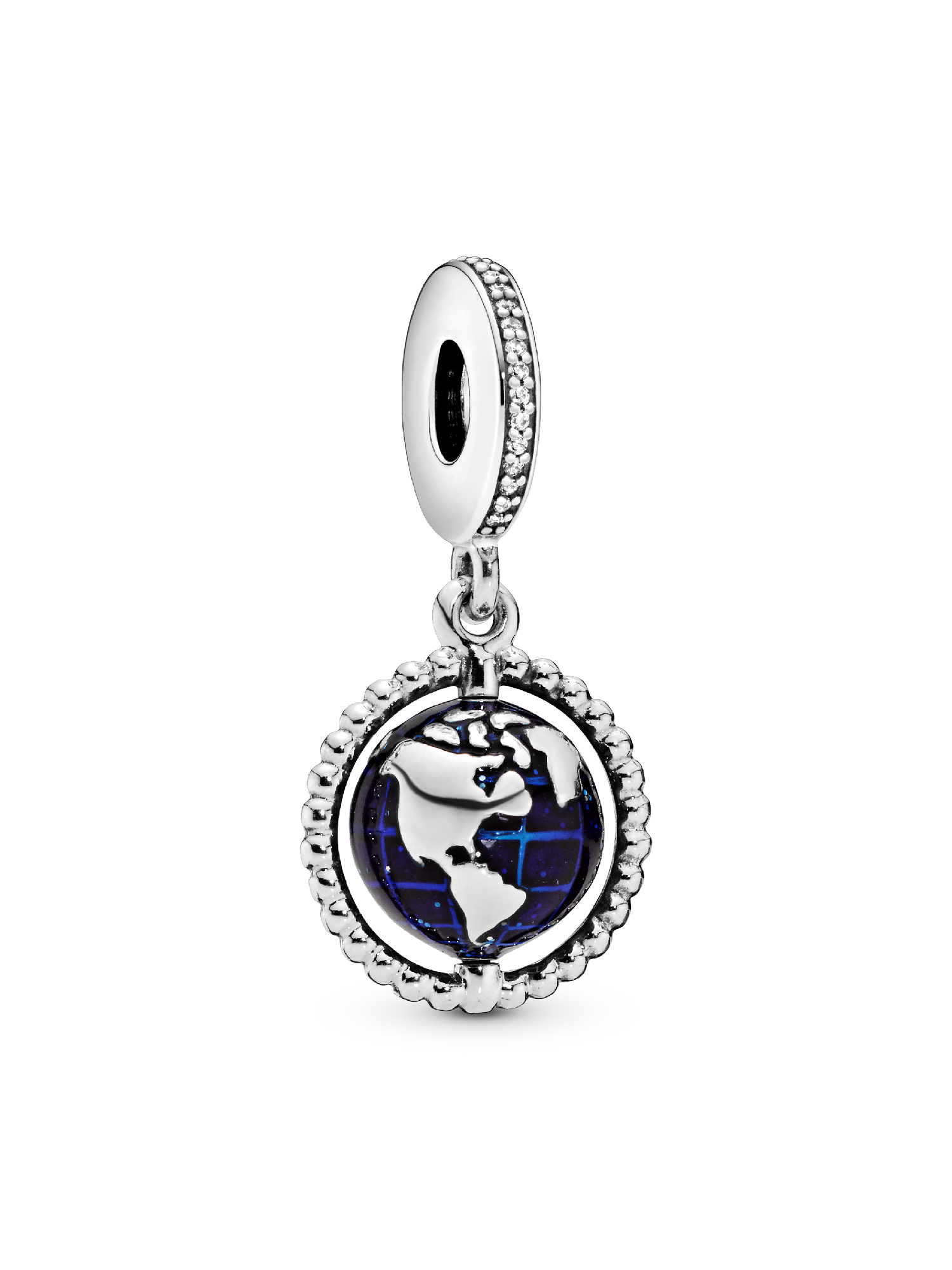 Spinning Globe Dangle Charm | スターリングシルバー | パンドラ'